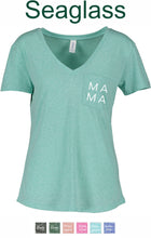 Enza EZ010- Ladies Melange Pocket Tee with MAMA on pocket