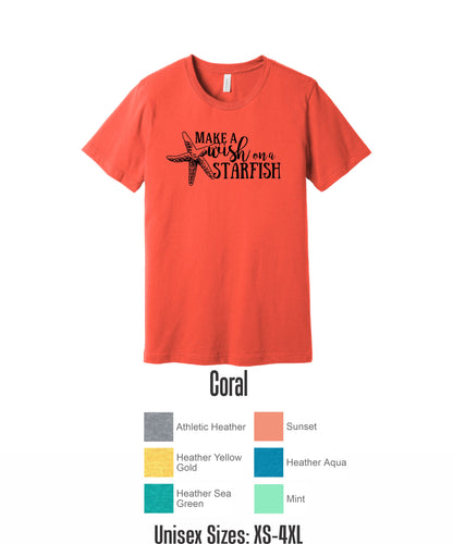 Make a Wish on a Starfish Shirt, Ocean Shirt, Beach Shirt, Starfish Shirt, Women's Shirt