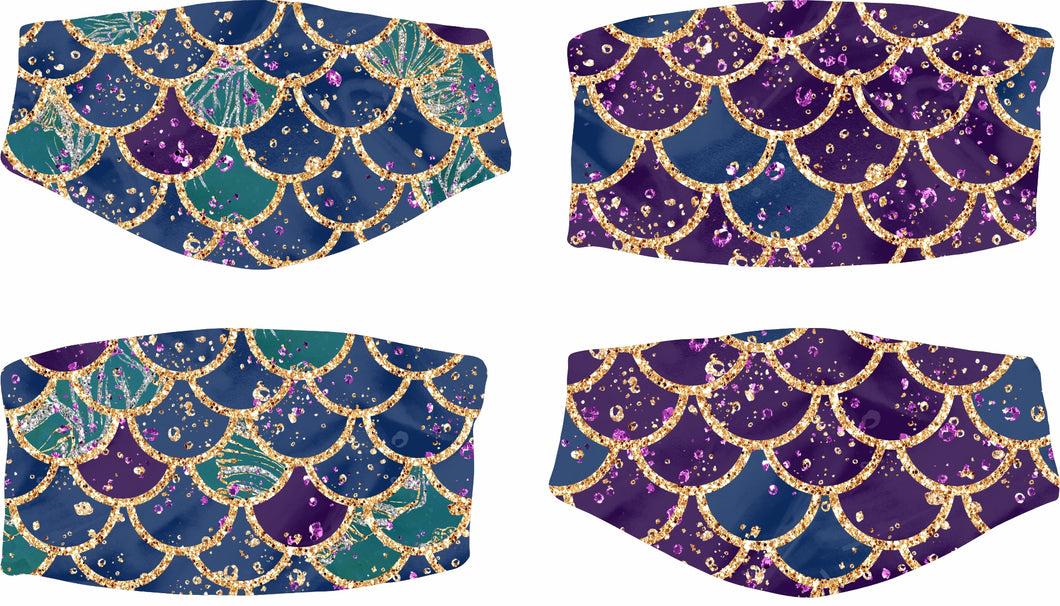 Mermaid Pattern Face mask
