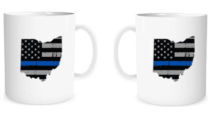 State of Ohio American Flag Thin Line Coffee Mug
