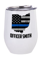 State of Ohio American Flag Thin Line Stemless Wine Tumbler