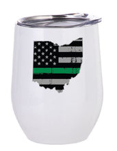 State of Ohio American Flag Thin Line Stemless Wine Tumbler