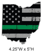 State of Ohio American Flag Thin Line Decals