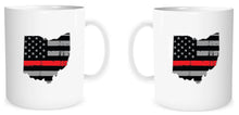 State of Ohio American Flag Thin Line Coffee Mug