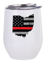 State of Ohio American Flag Thin Line Stemless Wine Tumbler