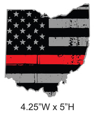 State of Ohio American Flag Thin Line Decals