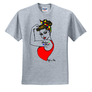Autism Mom Shirt, Autism Shirt, Rosie the Riveter Shirt, Puzzle Autism Shirt, Women's Shirt