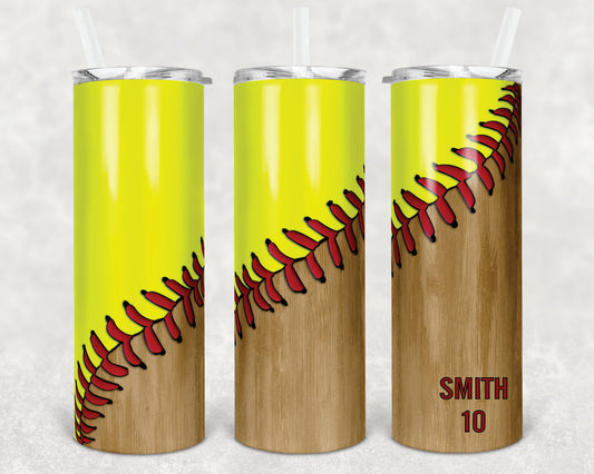20 Skinny Straight Tumbler- Softball/Baseball Laces