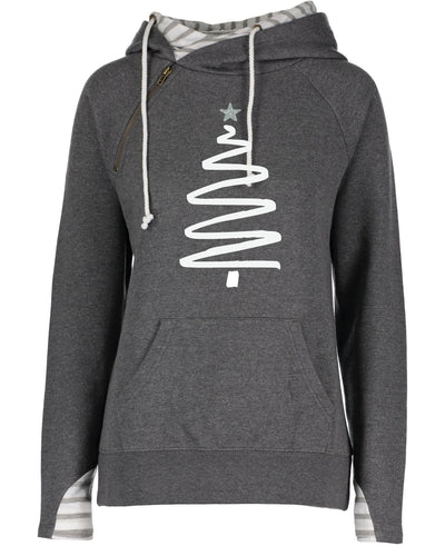 Squiggle Christmas Tree - Double Hooded Sweatshirt