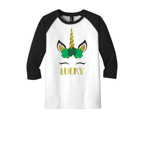Lucky Unicorn Baseball Tee