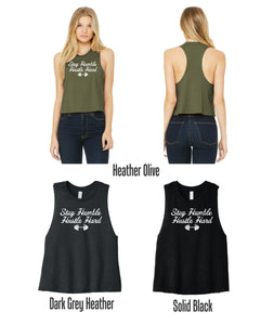 Stay Humble, Hustle Hard Women's Racerback Cropped Tank