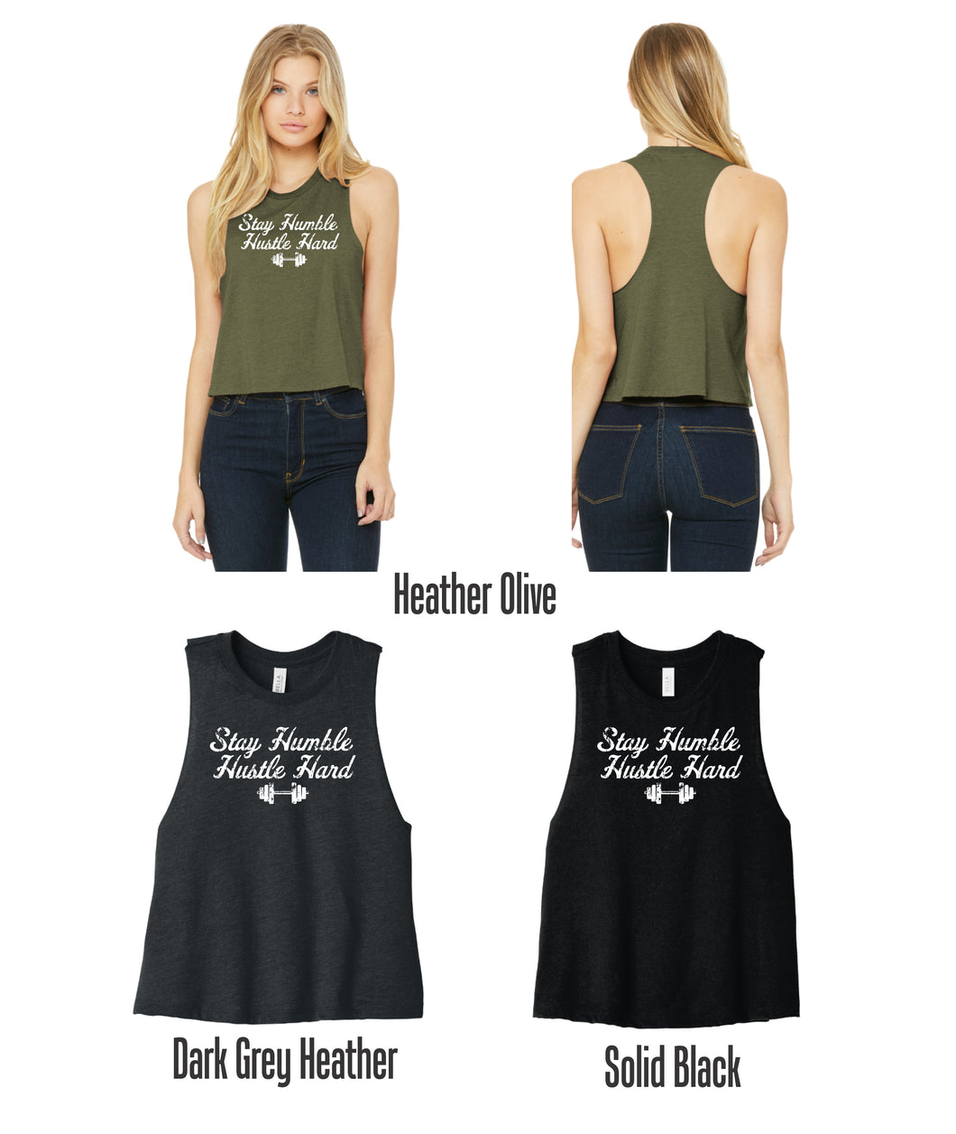 Stay Humble, Hustle Hard Women's Racerback Cropped Tank
