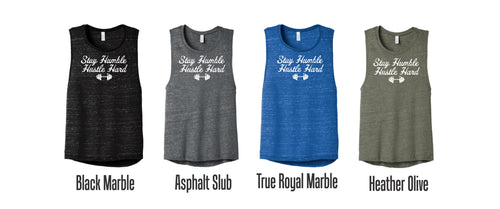 Stay Humble, Hustle Hard Ladies' Flowy Scoop Muscle Tank