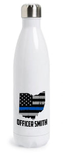 State of Ohio American Flag Thin Line Tapered Water Bottle