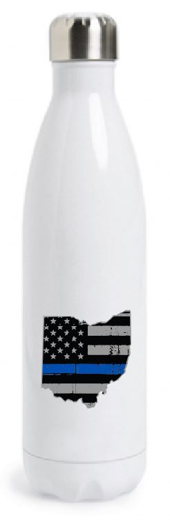 State of Ohio American Flag Thin Line Tapered Water Bottle