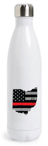 State of Ohio American Flag Thin Line Tapered Water Bottle