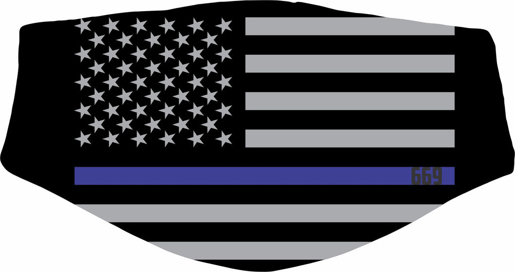 Thin Blue Line Face Covering