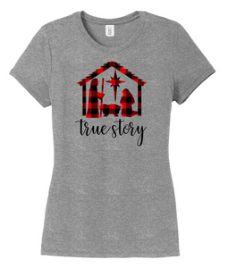 True Story-Buffalo Plaid 3/4 Sleeve and Tri-Blend T-Shirt