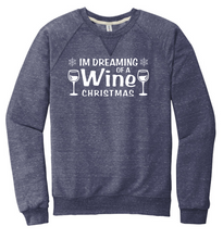 I'm Dreaming of a Wine Christmas- JERZEES ® Snow Heather French Terry Raglan Crew (91M)