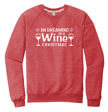 I'm Dreaming of a Wine Christmas- JERZEES ® Snow Heather French Terry Raglan Crew (91M)