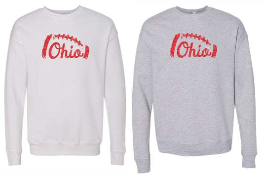 Distressed Ohio Football Sweatshirt, Ohio Football Sweatshirt, Football Sweatshirt, Ohio Sweatshirt