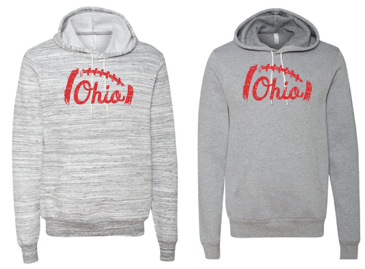 Distressed Ohio Football Hooded Sweatshirt, Ohio Football Hooded Sweatshirt, Football Sweatshirt, Ohio Sweatshirt