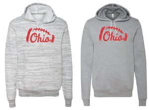 Distressed Ohio Football Hooded Sweatshirt