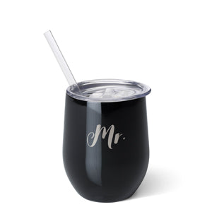 Swig 12oz Stemless Wine Cup Mr. and Mrs.